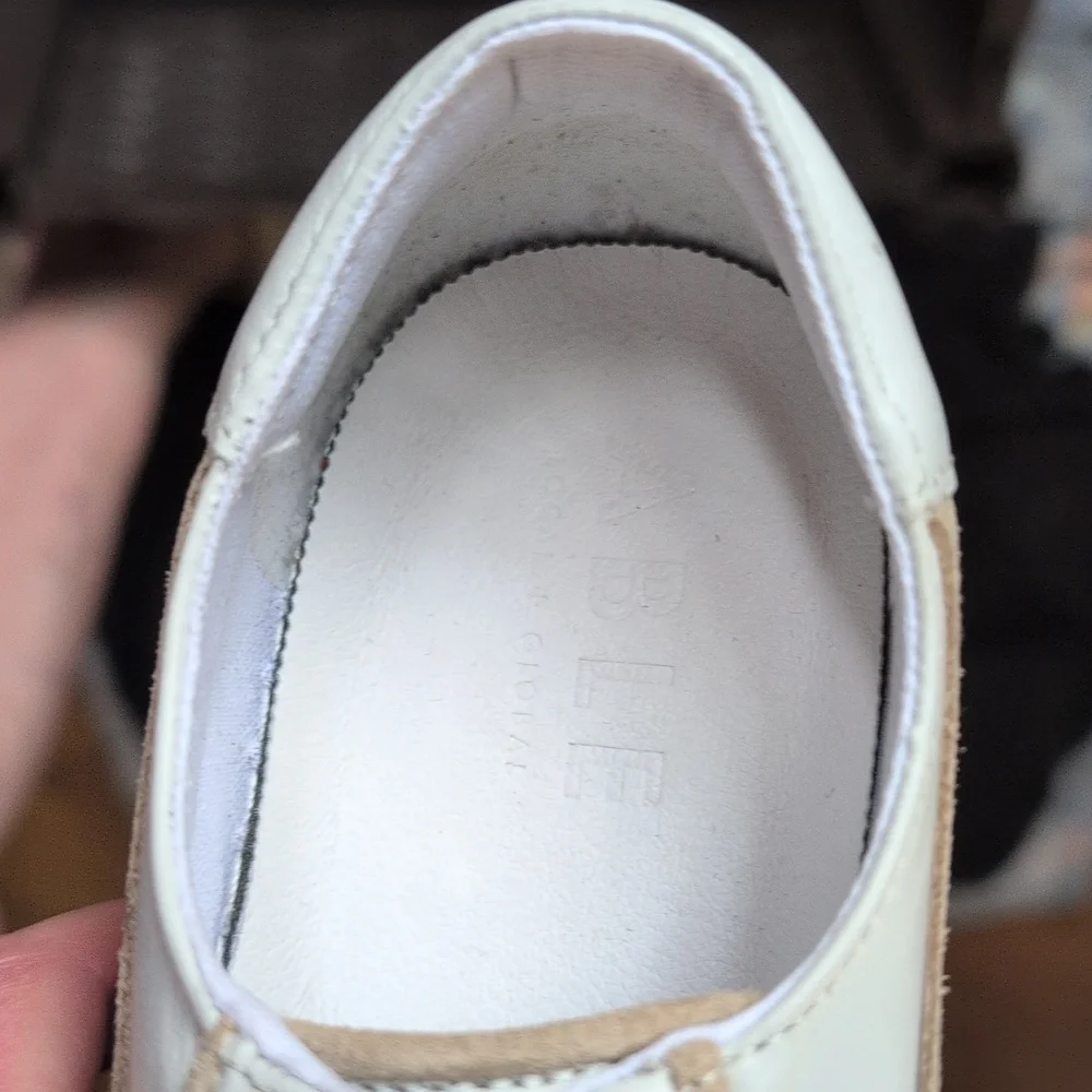 Able White Sneakers with Tan Suede Accent - Picture 3 of 12